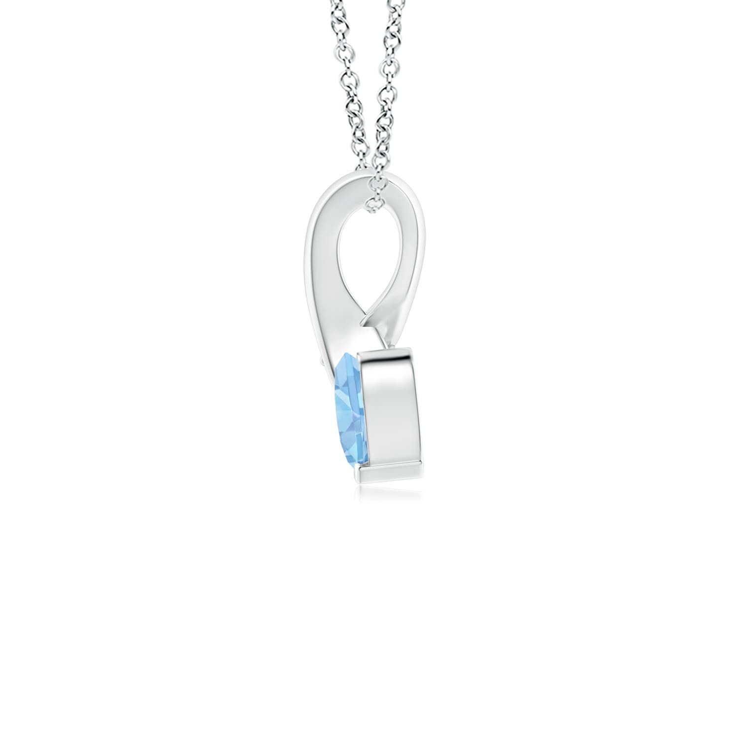 A - Swiss Blue Topaz / 0.33 CT / 14 KT White Gold