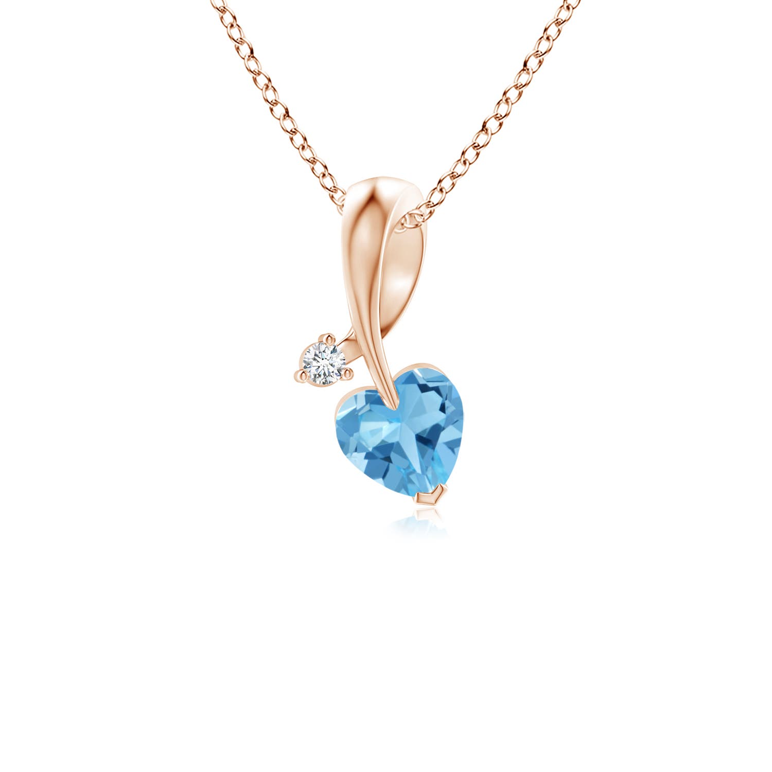 AA - Swiss Blue Topaz / 0.33 CT / 14 KT Rose Gold