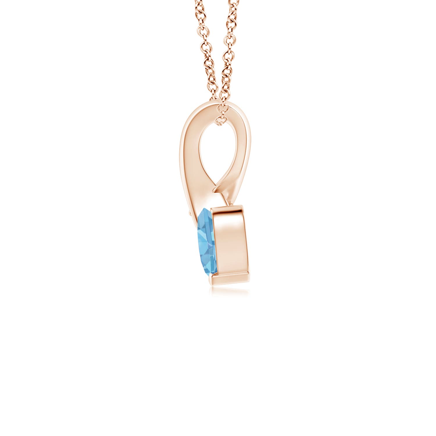 AA - Swiss Blue Topaz / 0.33 CT / 14 KT Rose Gold