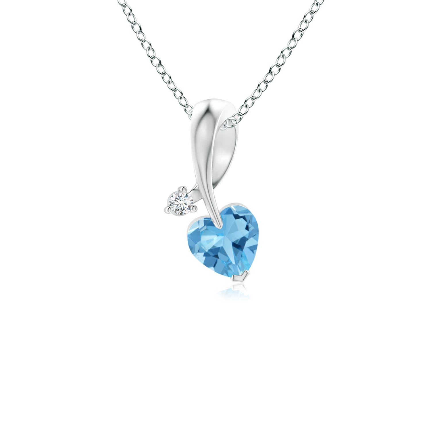 AA - Swiss Blue Topaz / 0.33 CT / 14 KT White Gold