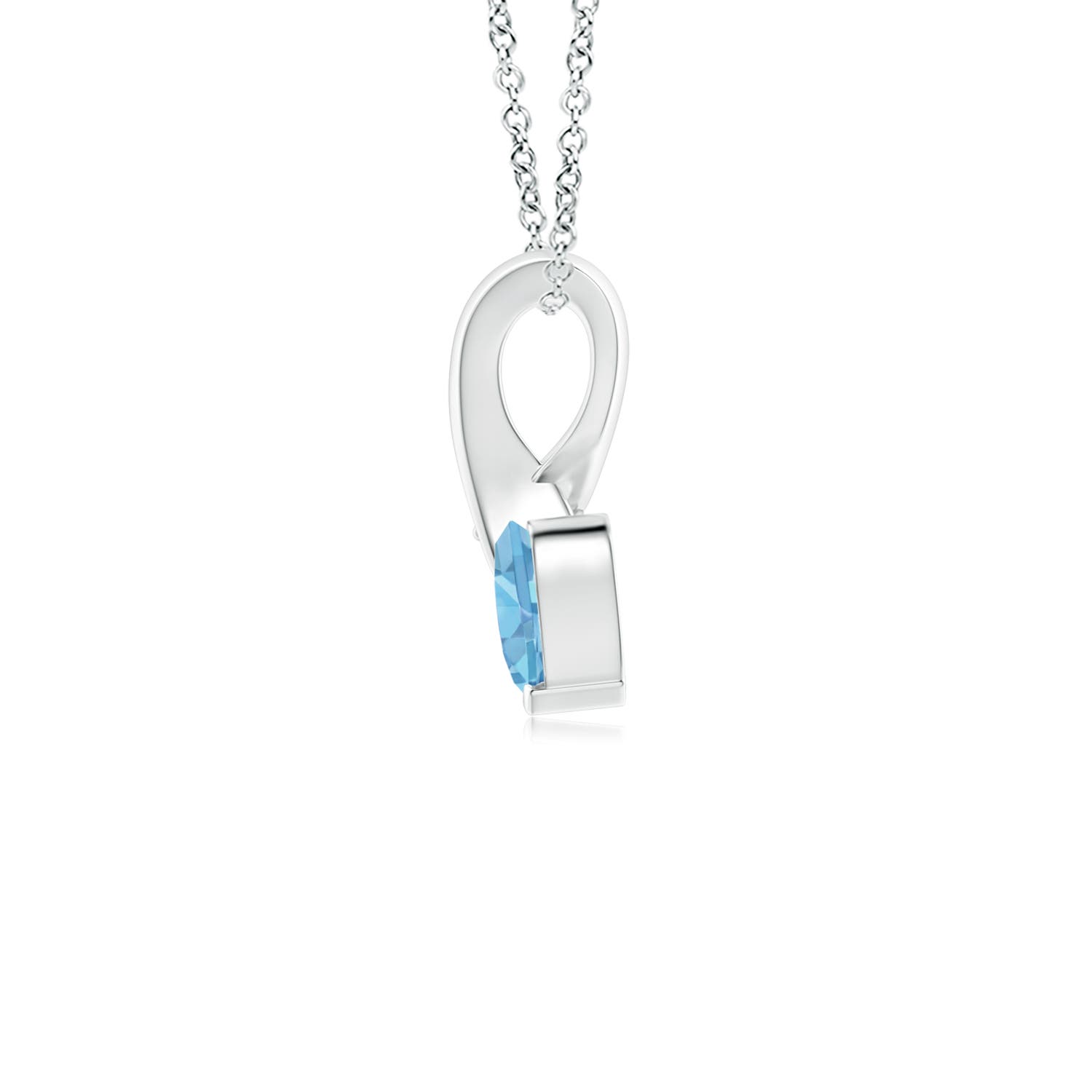 AA - Swiss Blue Topaz / 0.33 CT / 14 KT White Gold