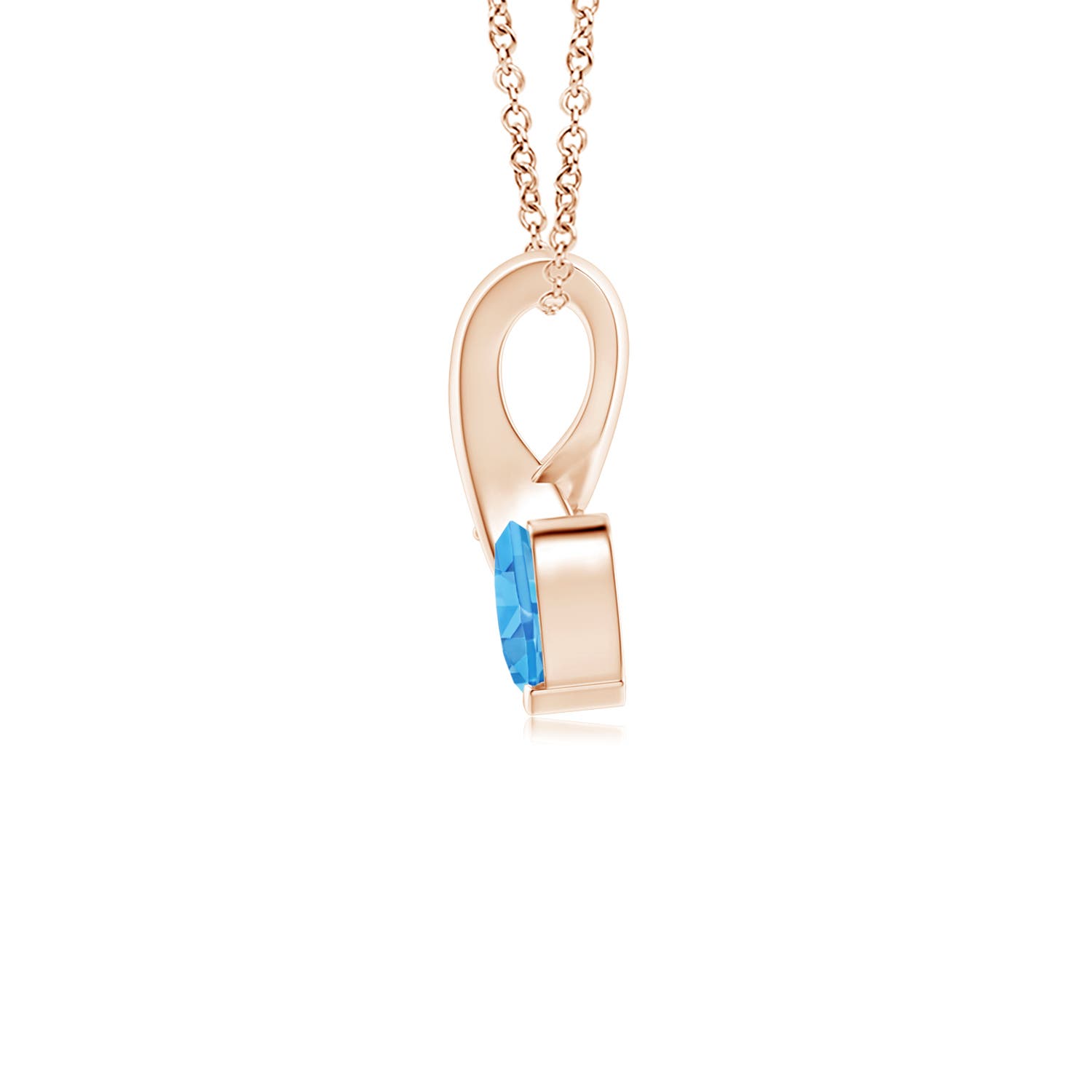 AAA - Swiss Blue Topaz / 0.33 CT / 14 KT Rose Gold