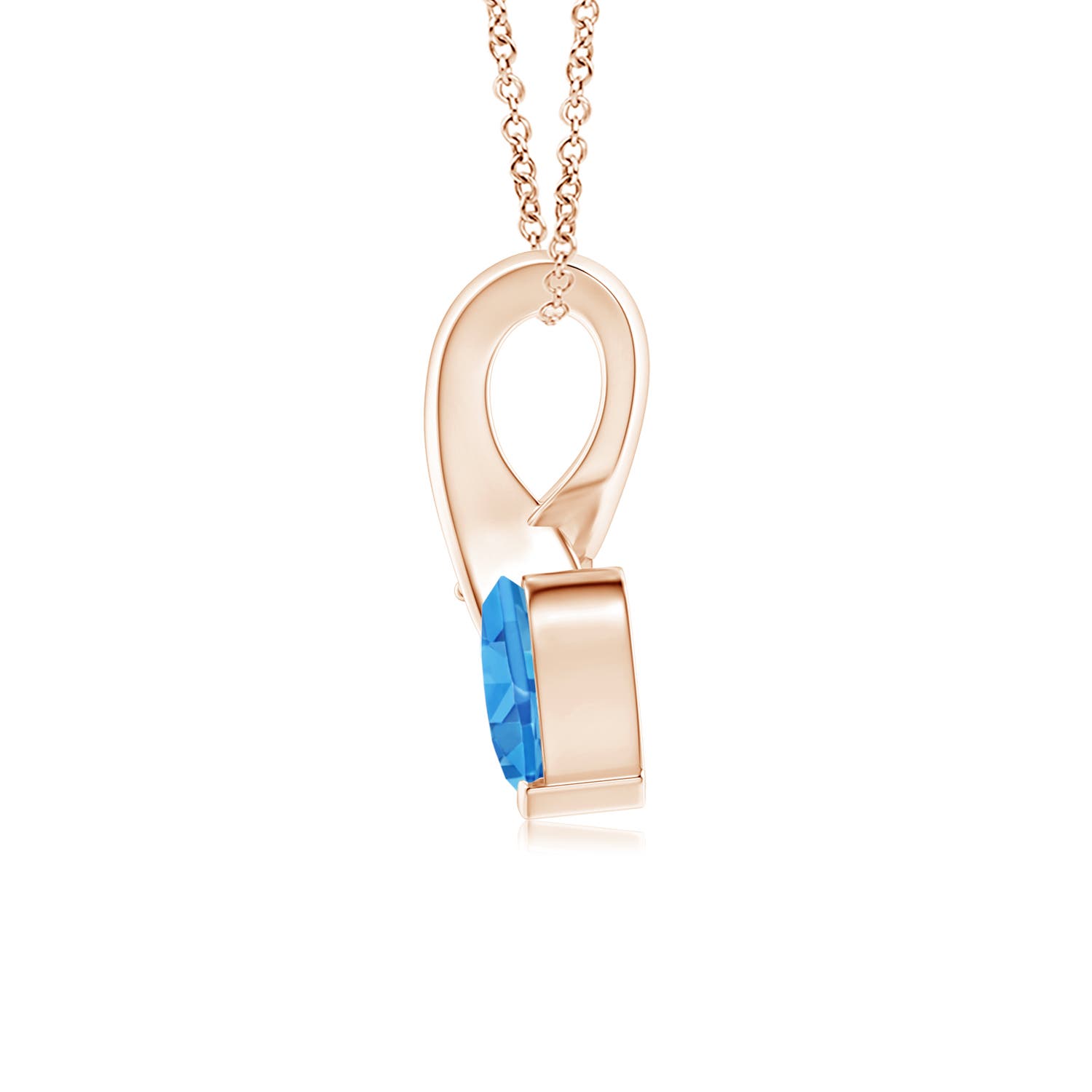 AAAA - Swiss Blue Topaz / 0.63 CT / 14 KT Rose Gold