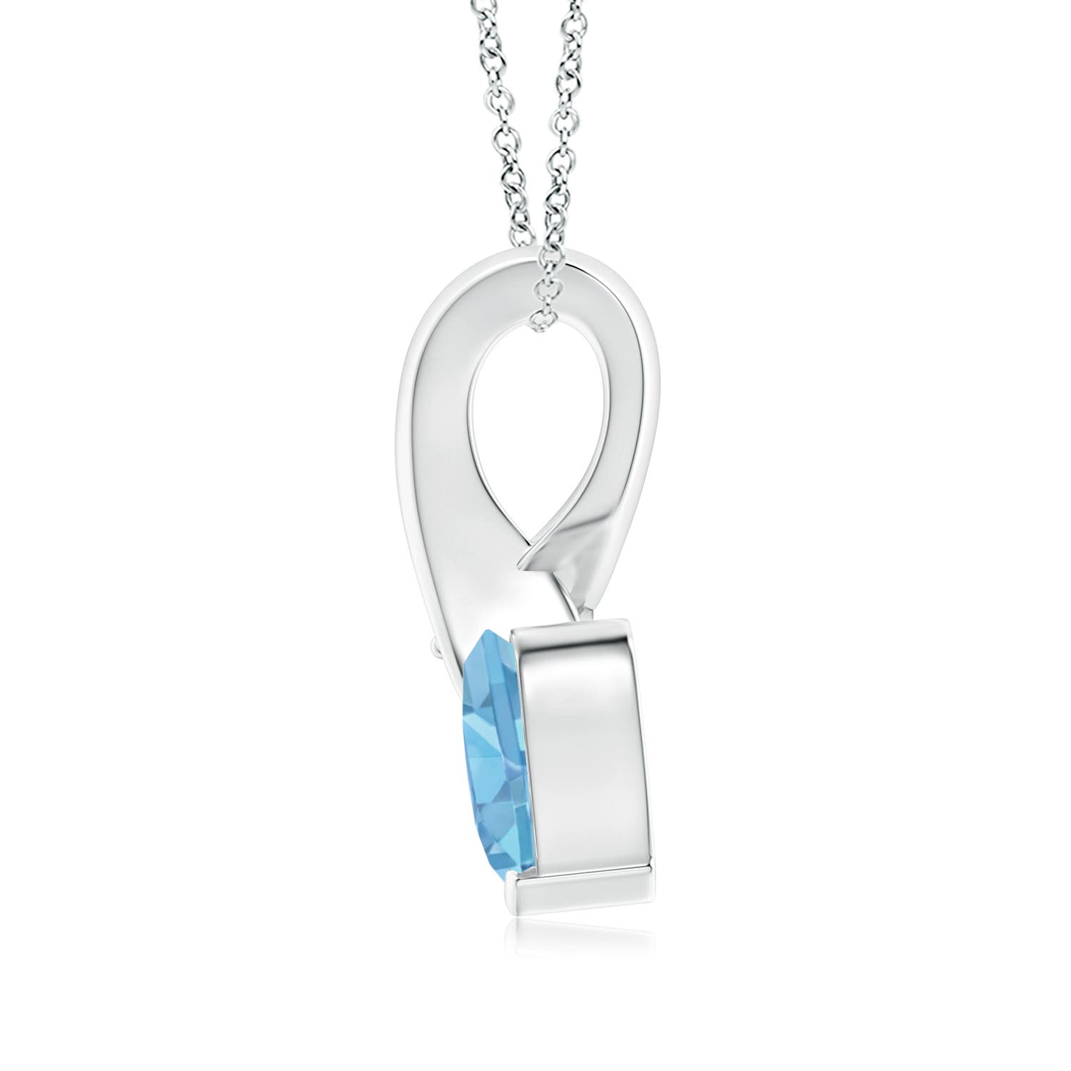 AA - Swiss Blue Topaz / 0.96 CT / 14 KT White Gold