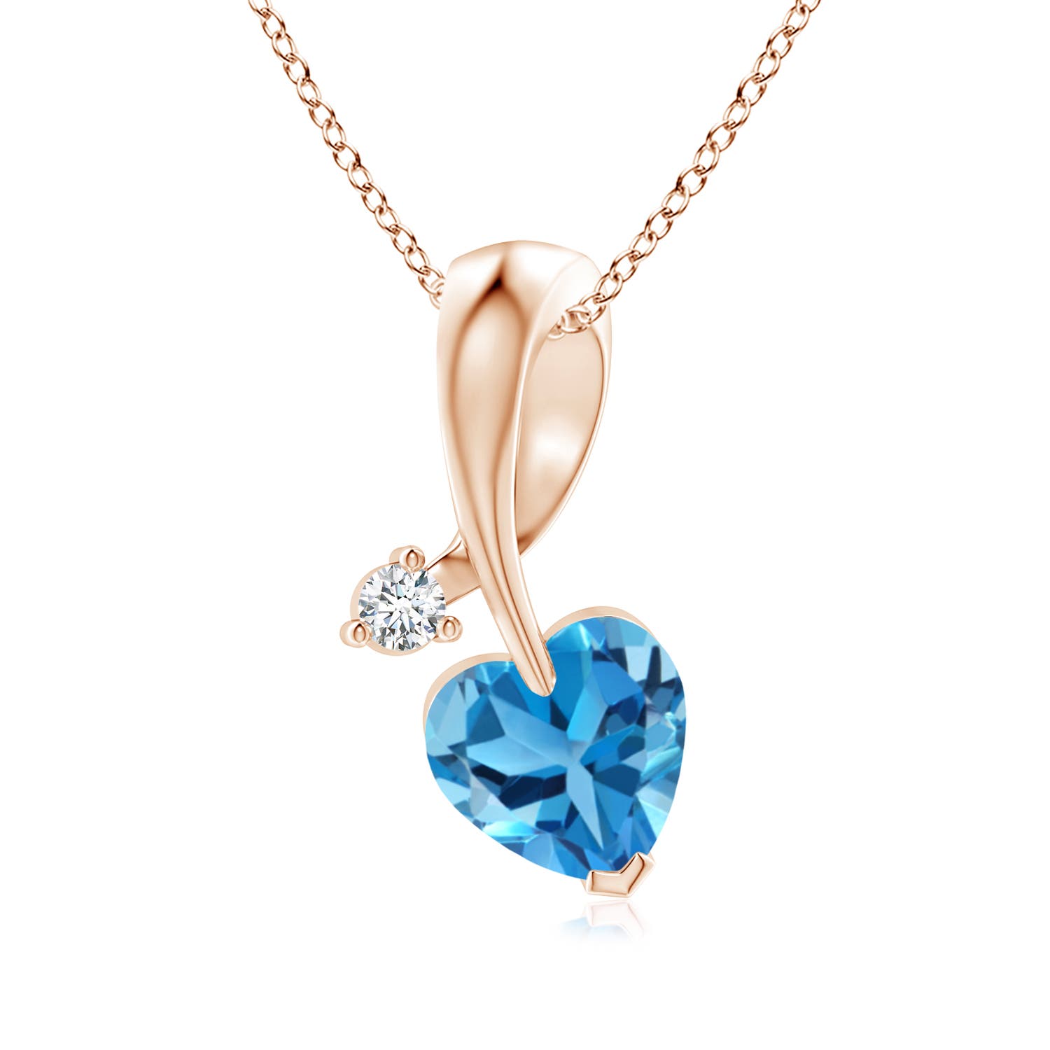 AAA - Swiss Blue Topaz / 0.96 CT / 14 KT Rose Gold