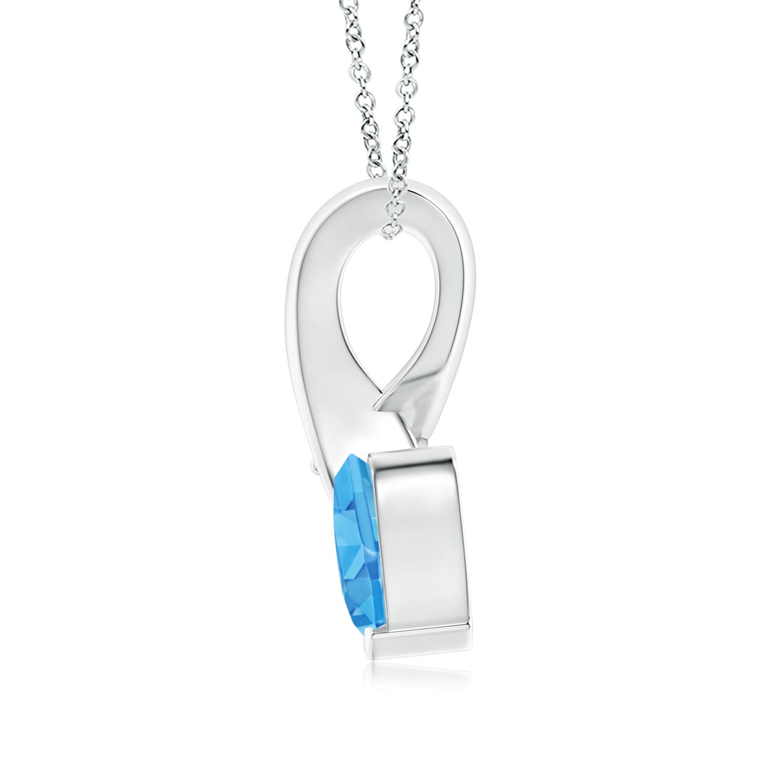 AAA - Swiss Blue Topaz / 0.96 CT / 14 KT White Gold