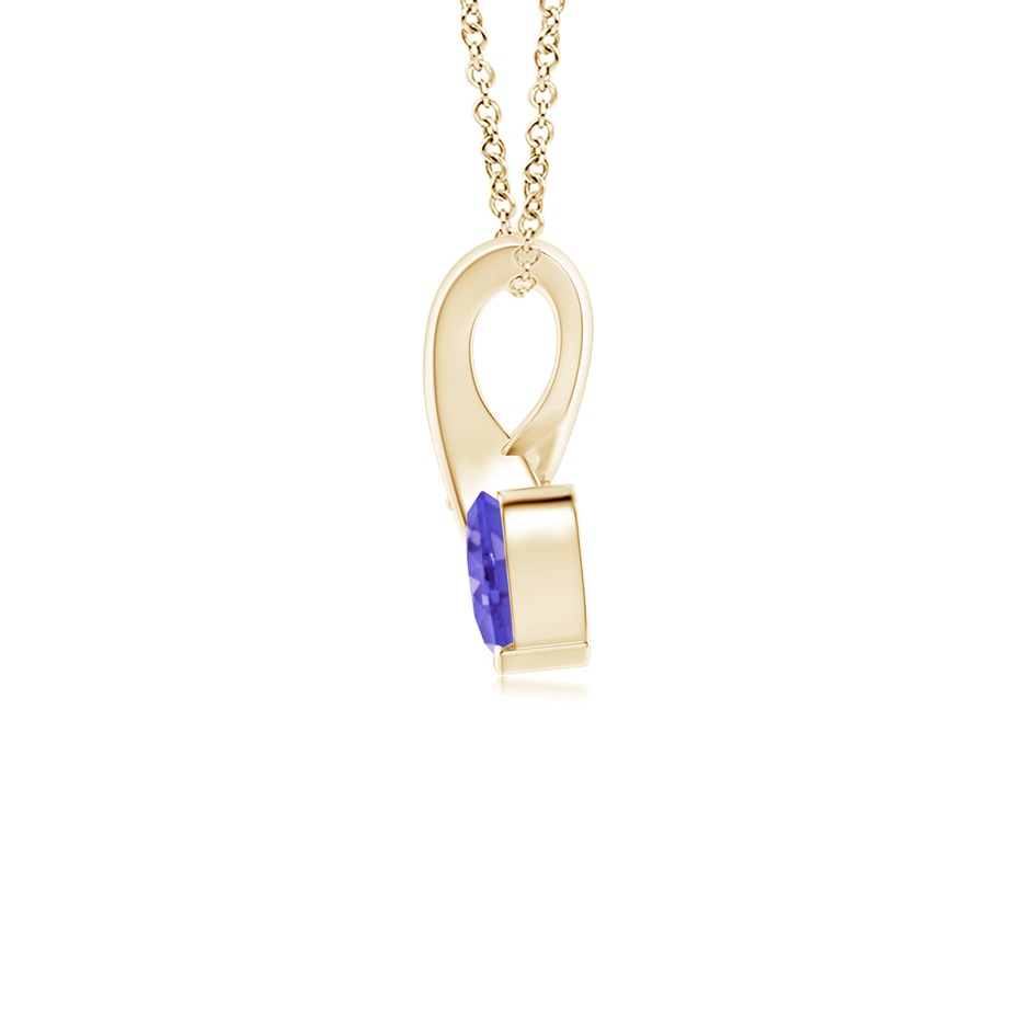 4mm AAA Heart-Shaped Tanzanite Ribbon Pendant with Diamond in Yellow Gold side 199