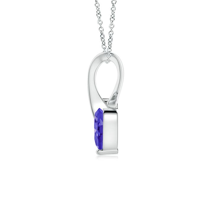 AAAA - Tanzanite / 0.24 CT / 14 KT White Gold