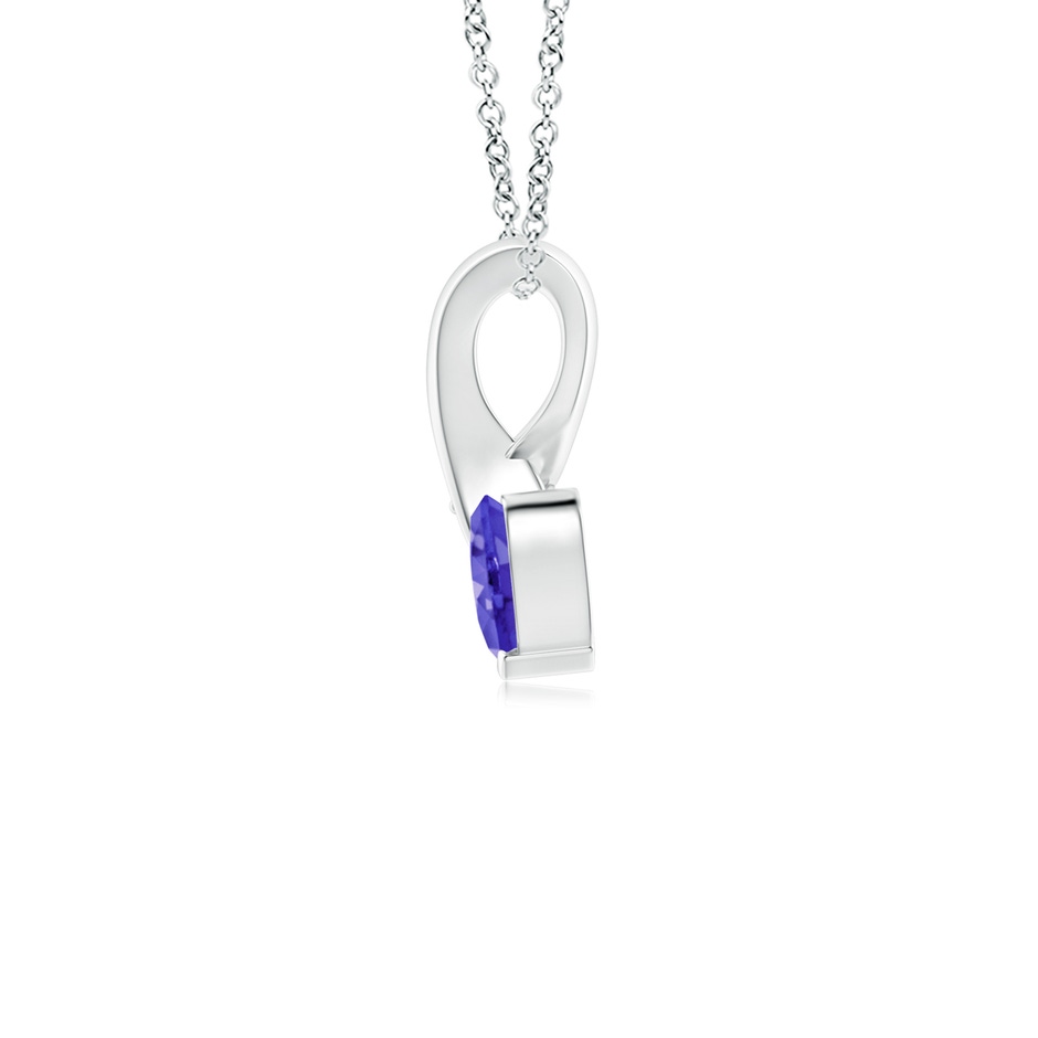 4mm AAAA Heart-Shaped Tanzanite Ribbon Pendant with Diamond in White Gold side 199