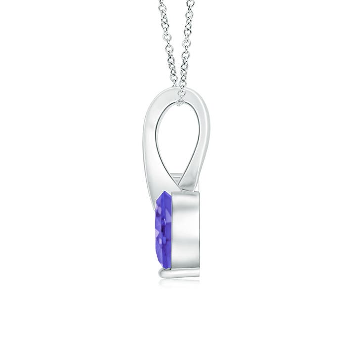 AAA - Tanzanite / 0.43 CT / 14 KT White Gold