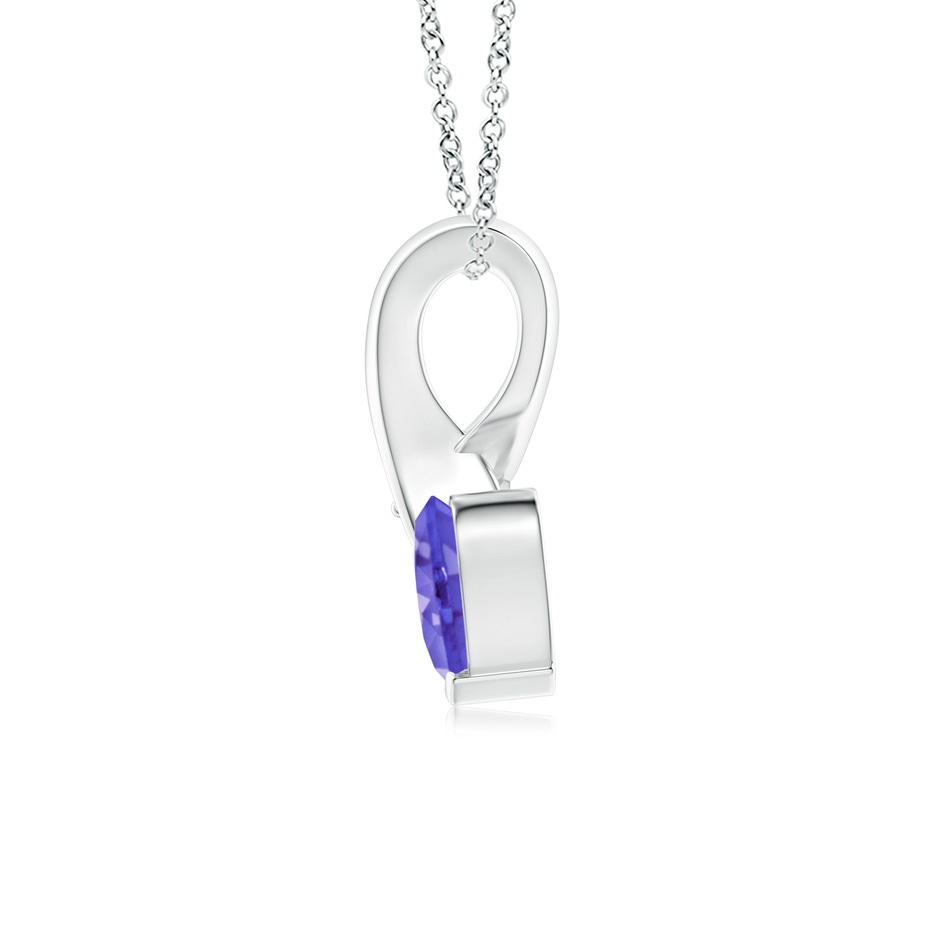 5mm AAA Heart-Shaped Tanzanite Ribbon Pendant with Diamond in White Gold side 199