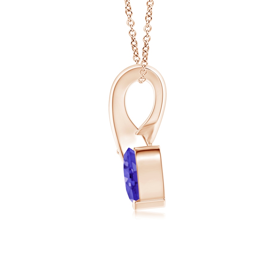 5mm AAAA Heart-Shaped Tanzanite Ribbon Pendant with Diamond in 18K Rose Gold side 199