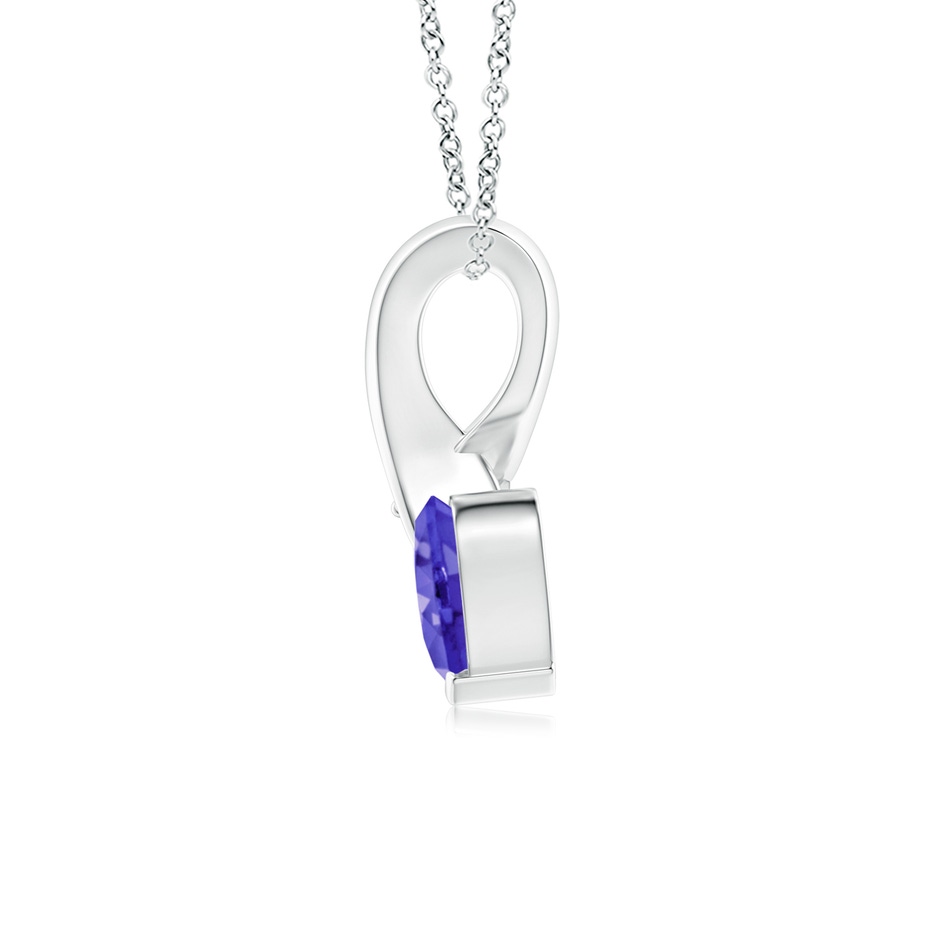 5mm AAAA Heart-Shaped Tanzanite Ribbon Pendant with Diamond in White Gold side 199