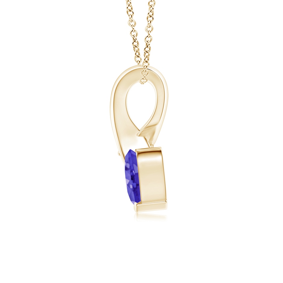 5mm AAAA Heart-Shaped Tanzanite Ribbon Pendant with Diamond in Yellow Gold side 199