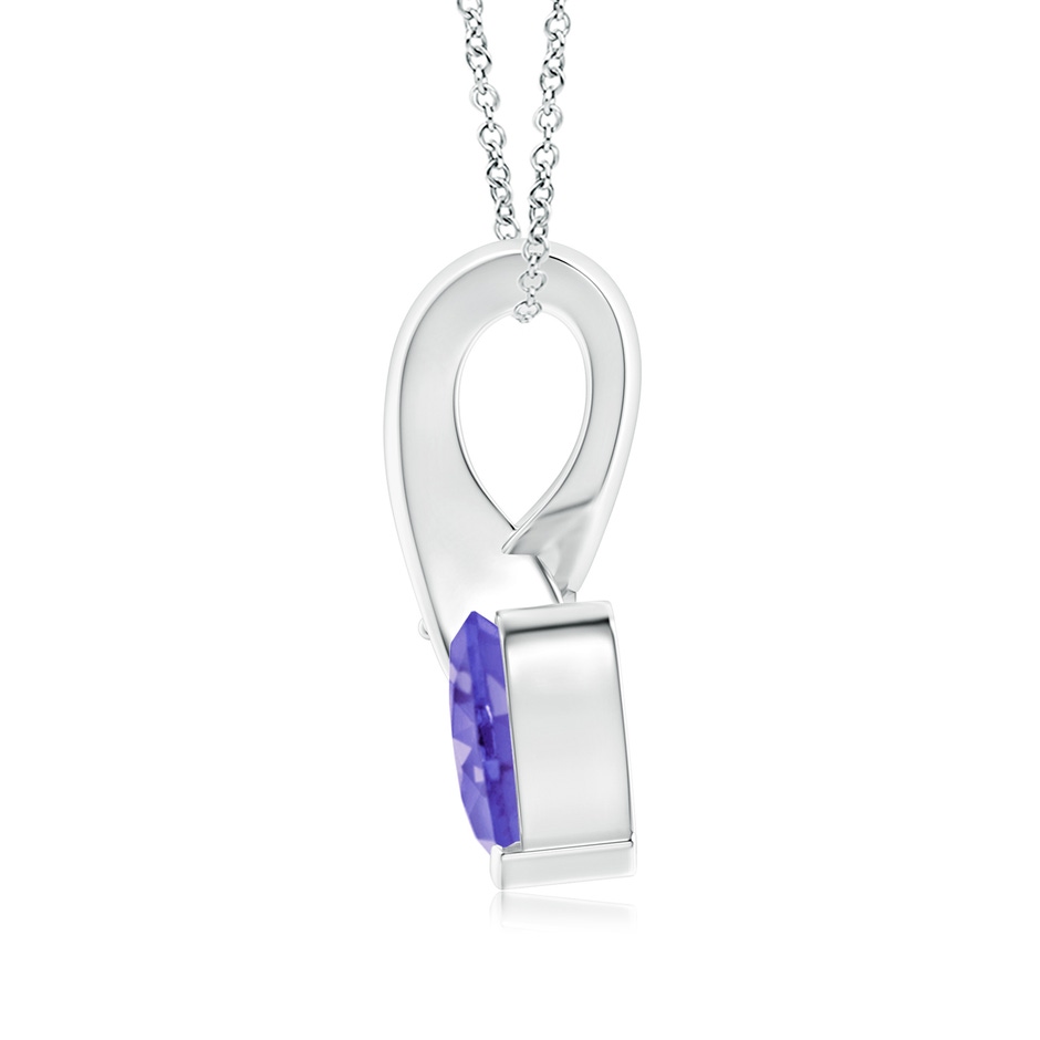 6mm AA Heart-Shaped Tanzanite Ribbon Pendant with Diamond in P950 Platinum side 199