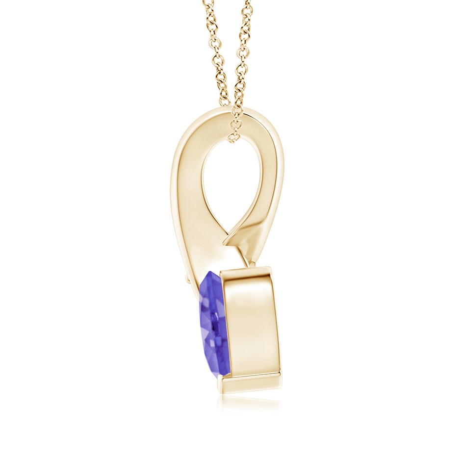 6mm AA Heart-Shaped Tanzanite Ribbon Pendant with Diamond in Yellow Gold side 199