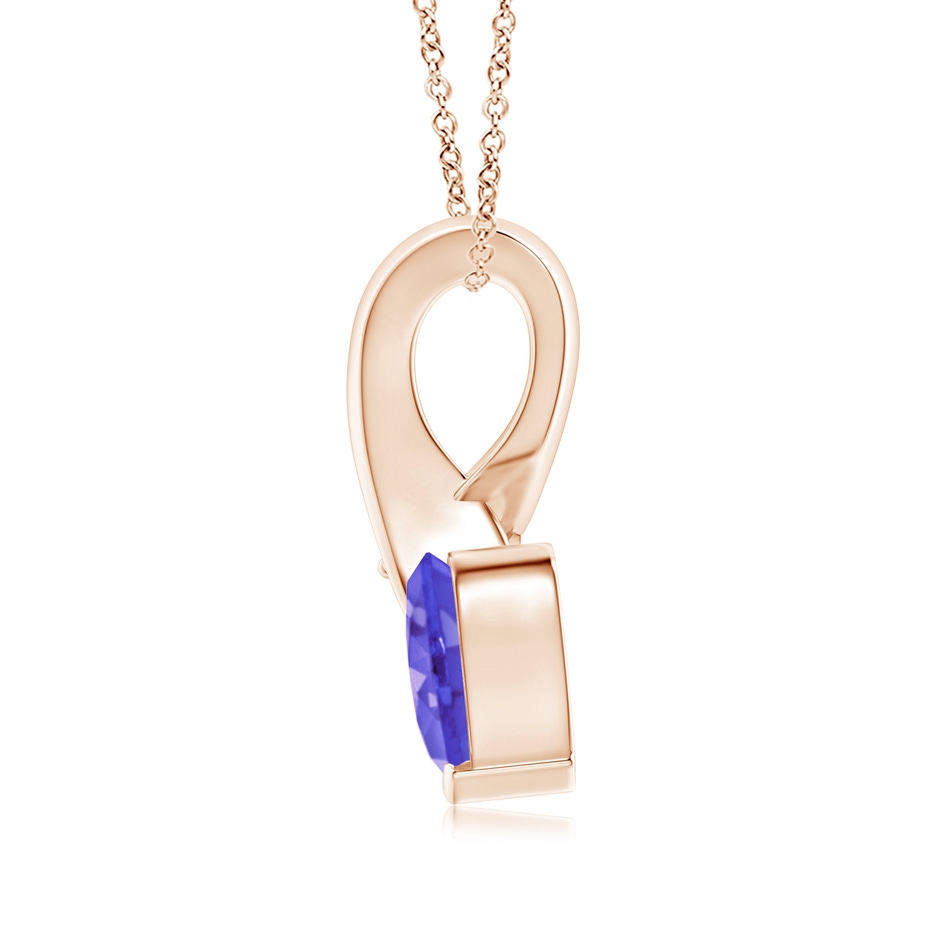 6mm AAA Heart-Shaped Tanzanite Ribbon Pendant with Diamond in 18K Rose Gold side 199