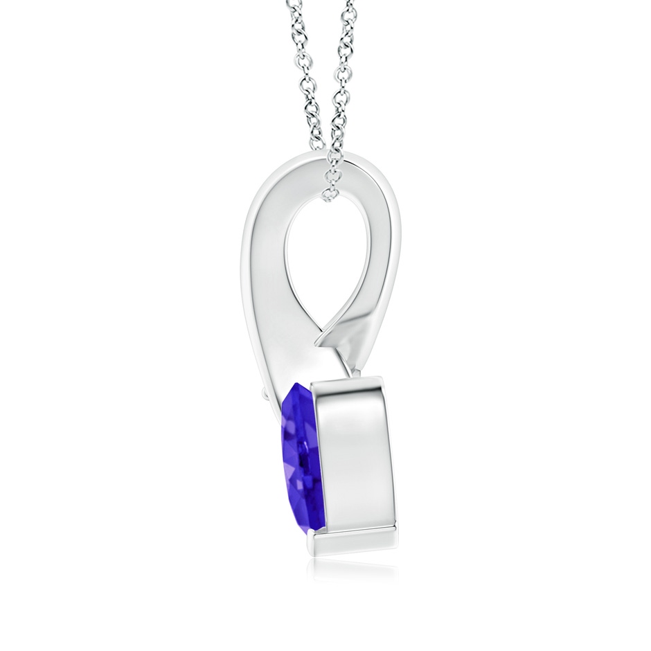 6mm AAAA Heart-Shaped Tanzanite Ribbon Pendant with Diamond in P950 Platinum side 199