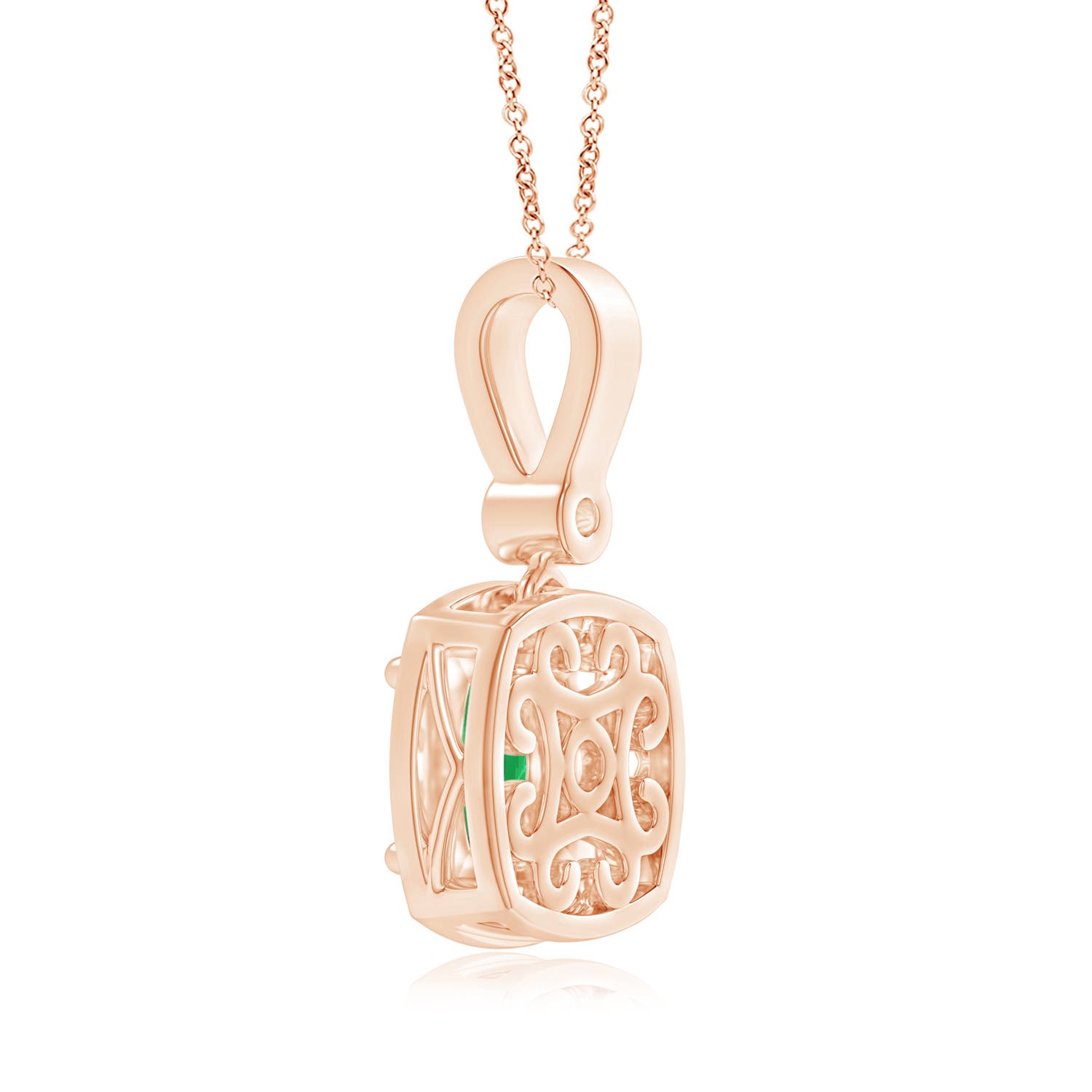 A - Emerald / 1.01 CT / 14 KT Rose Gold