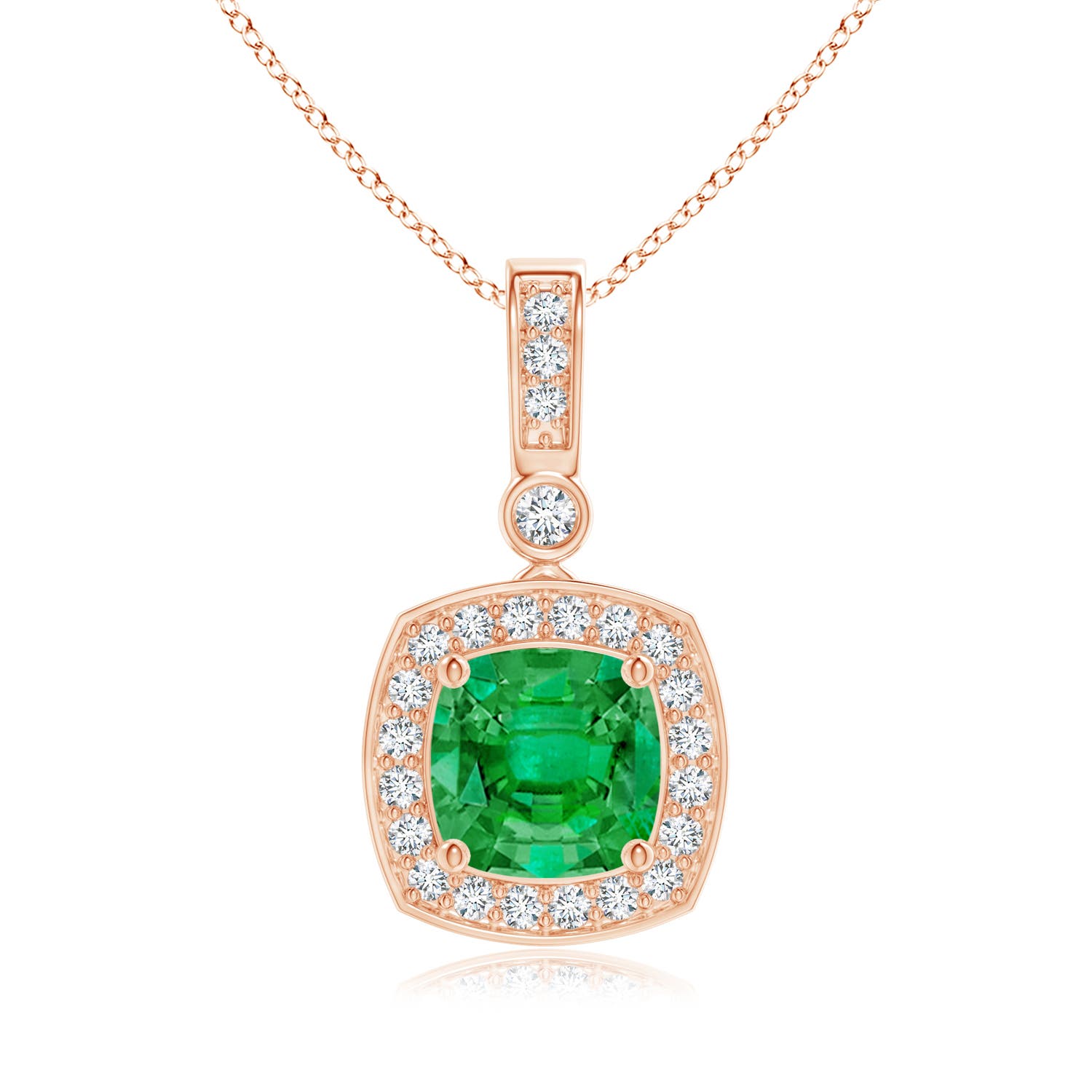 AAA - Emerald / 1.01 CT / 14 KT Rose Gold