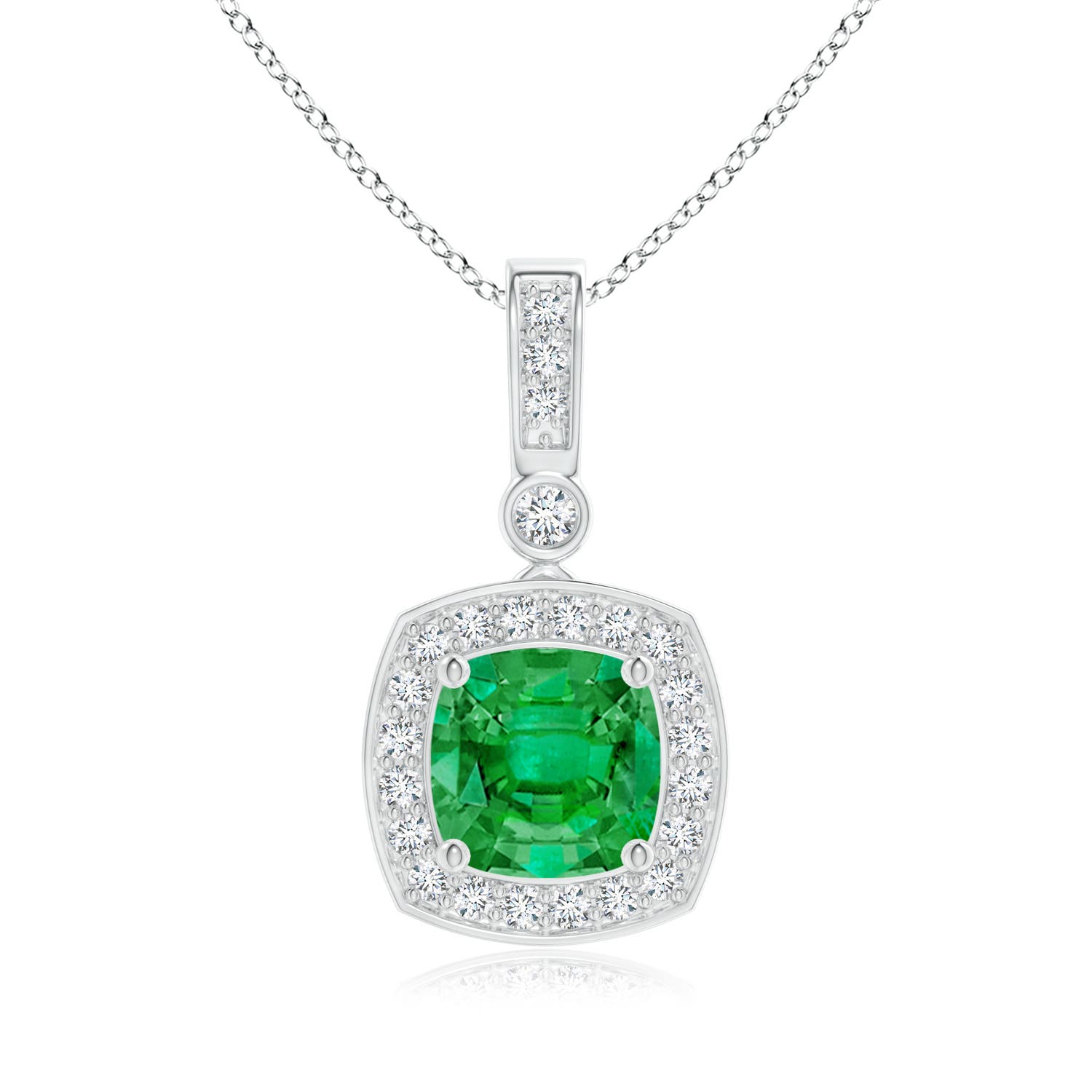 AAA - Emerald / 1.01 CT / 14 KT White Gold