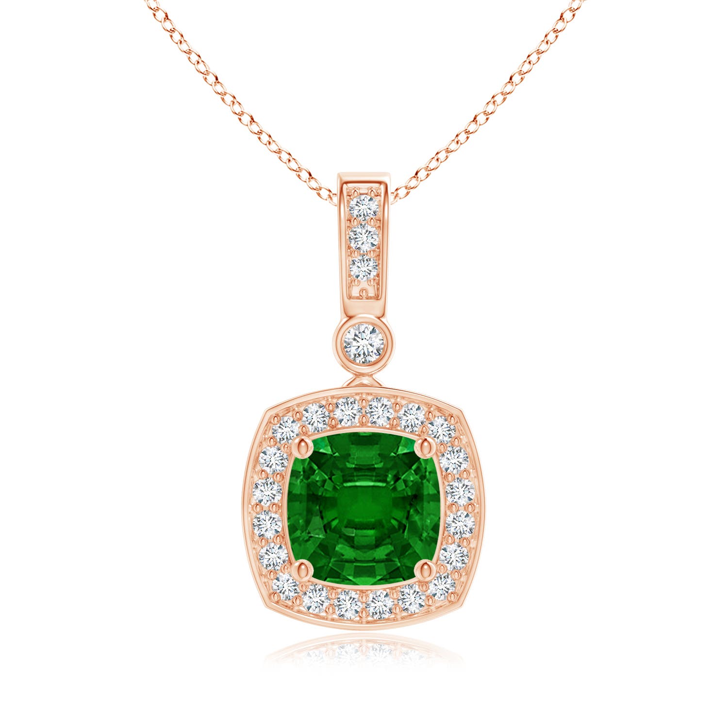 AAAA - Emerald / 1.01 CT / 14 KT Rose Gold