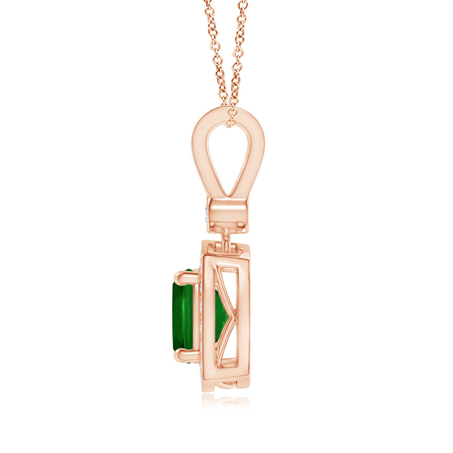 Premium - Lab-Grown Emerald / 1.01 CT / 14 KT Rose Gold