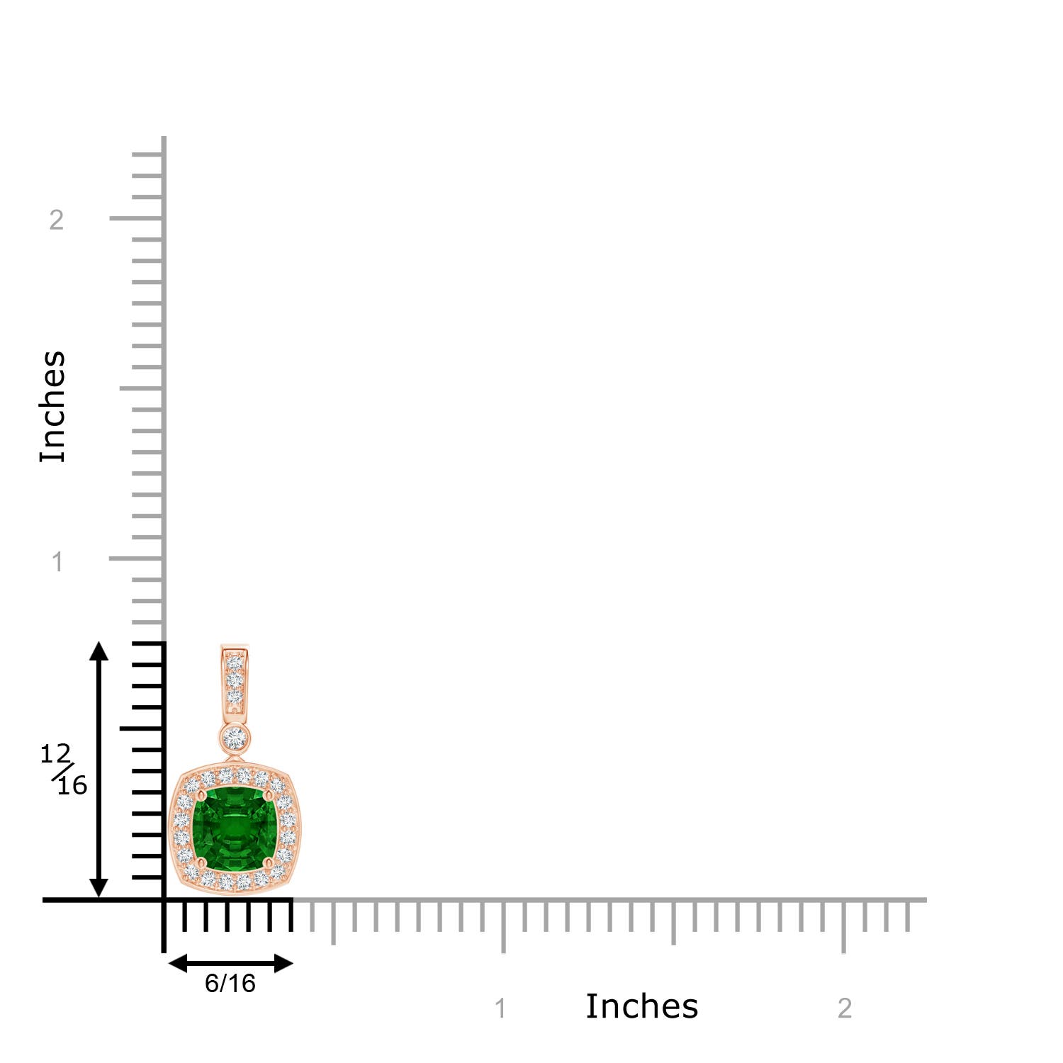 AAAA - Emerald / 1.01 CT / 14 KT Rose Gold