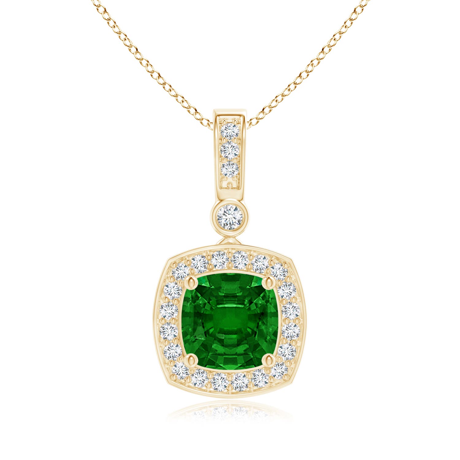 Premium - Lab-Grown Emerald / 1.01 CT / 14 KT Yellow Gold