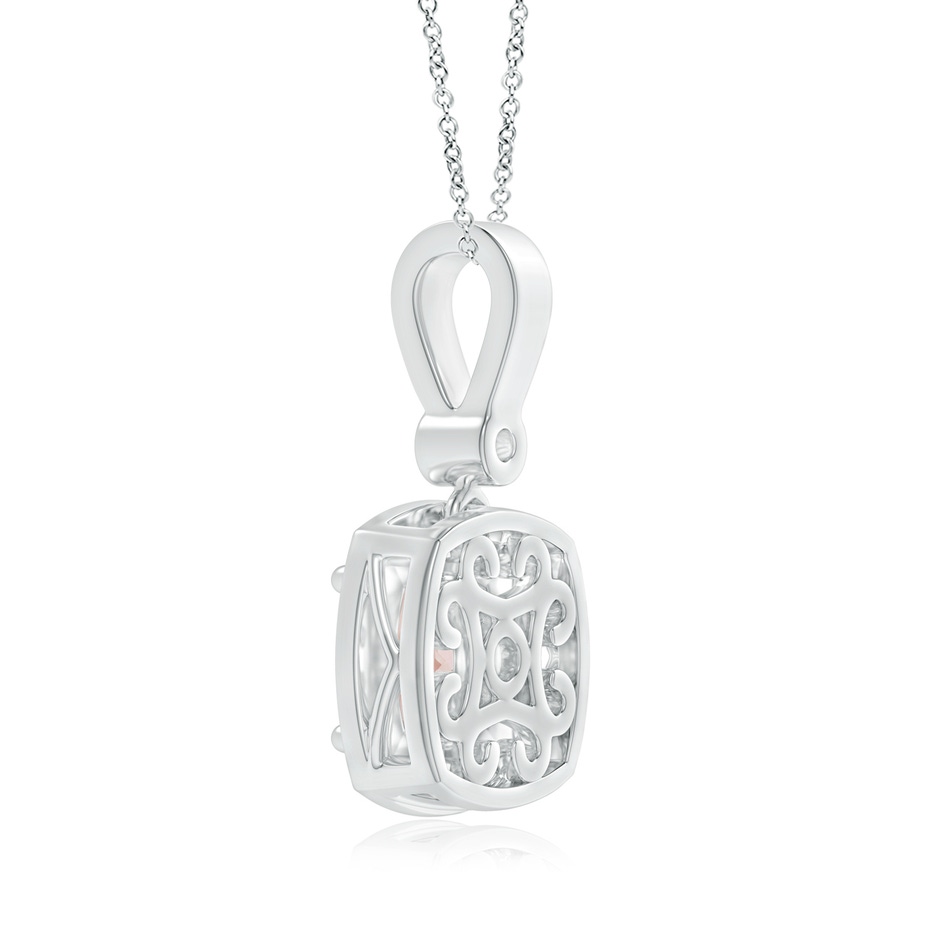 6mm A Cushion Morganite Pendant with Diamond Halo in P950 Platinum product image