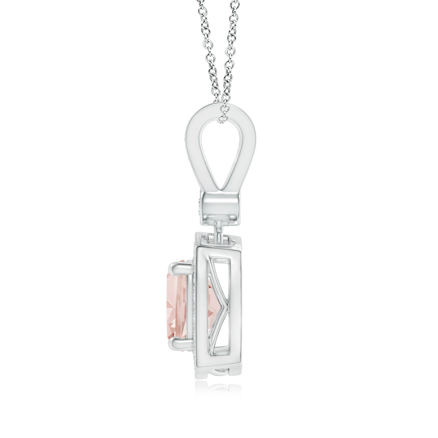 A - Morganite / 0.91 CT / 14 KT White Gold