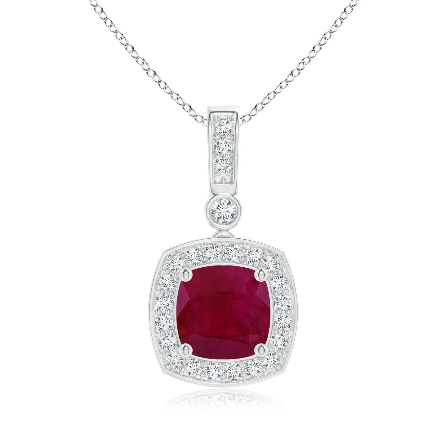 A - Ruby / 1.11 CT / 14 KT White Gold