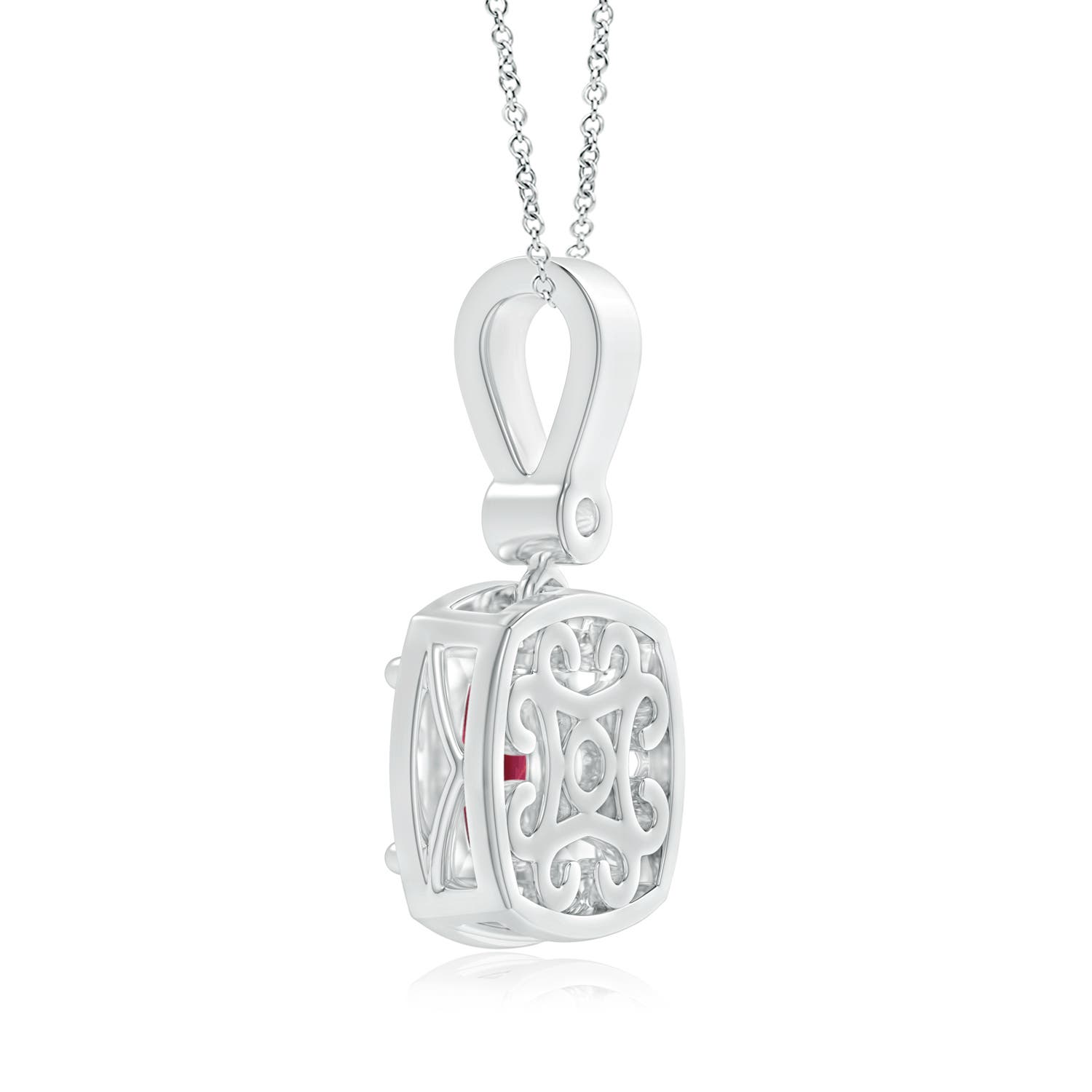 A - Ruby / 1.11 CT / 14 KT White Gold