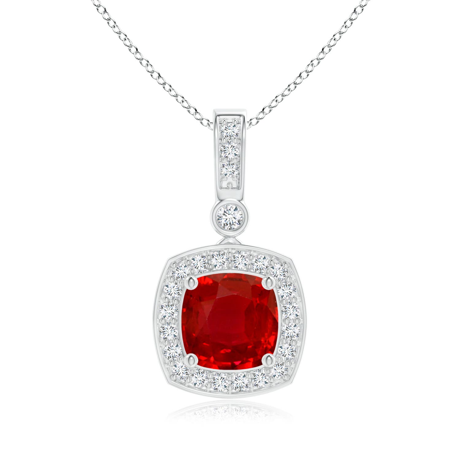 AAA - Ruby / 1.11 CT / 14 KT White Gold