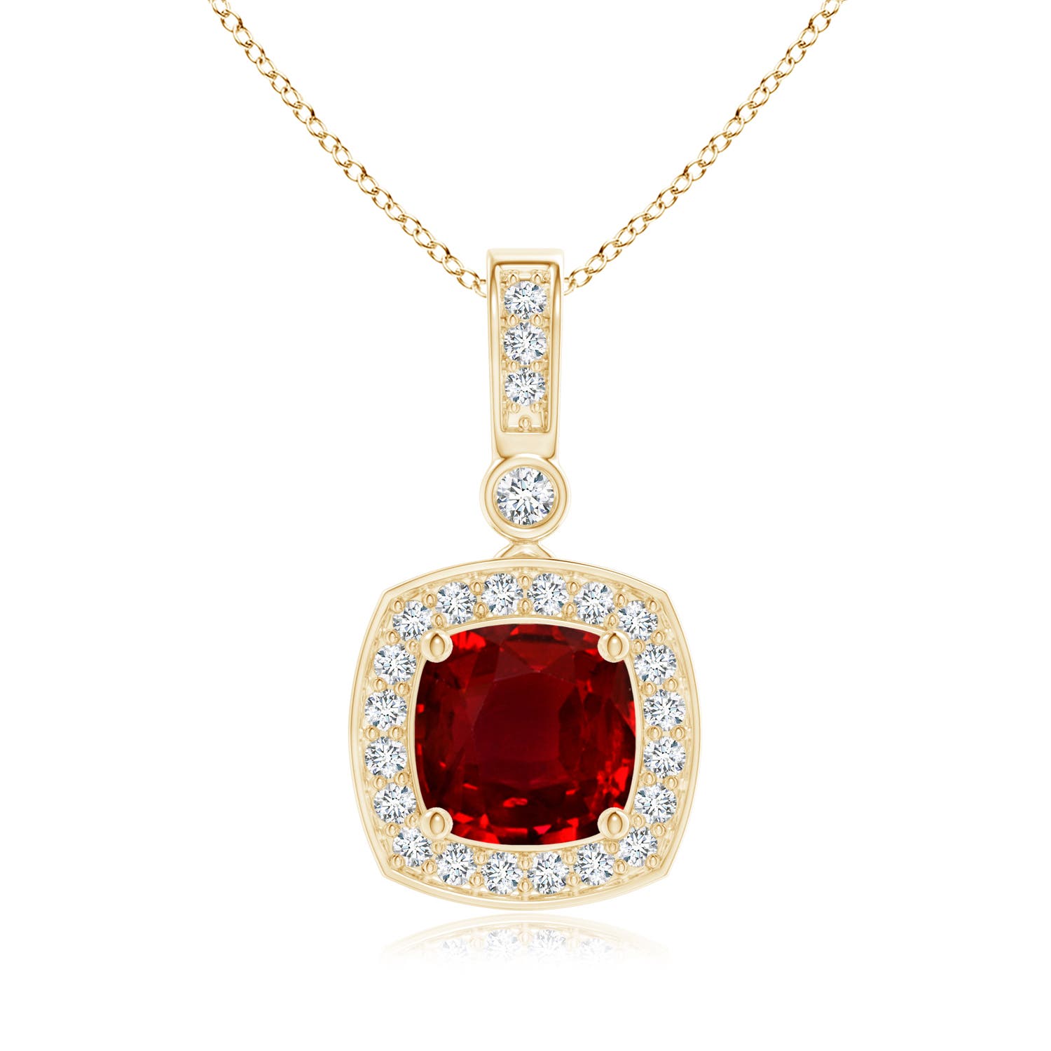 AAAA - Ruby / 1.11 CT / 14 KT Yellow Gold