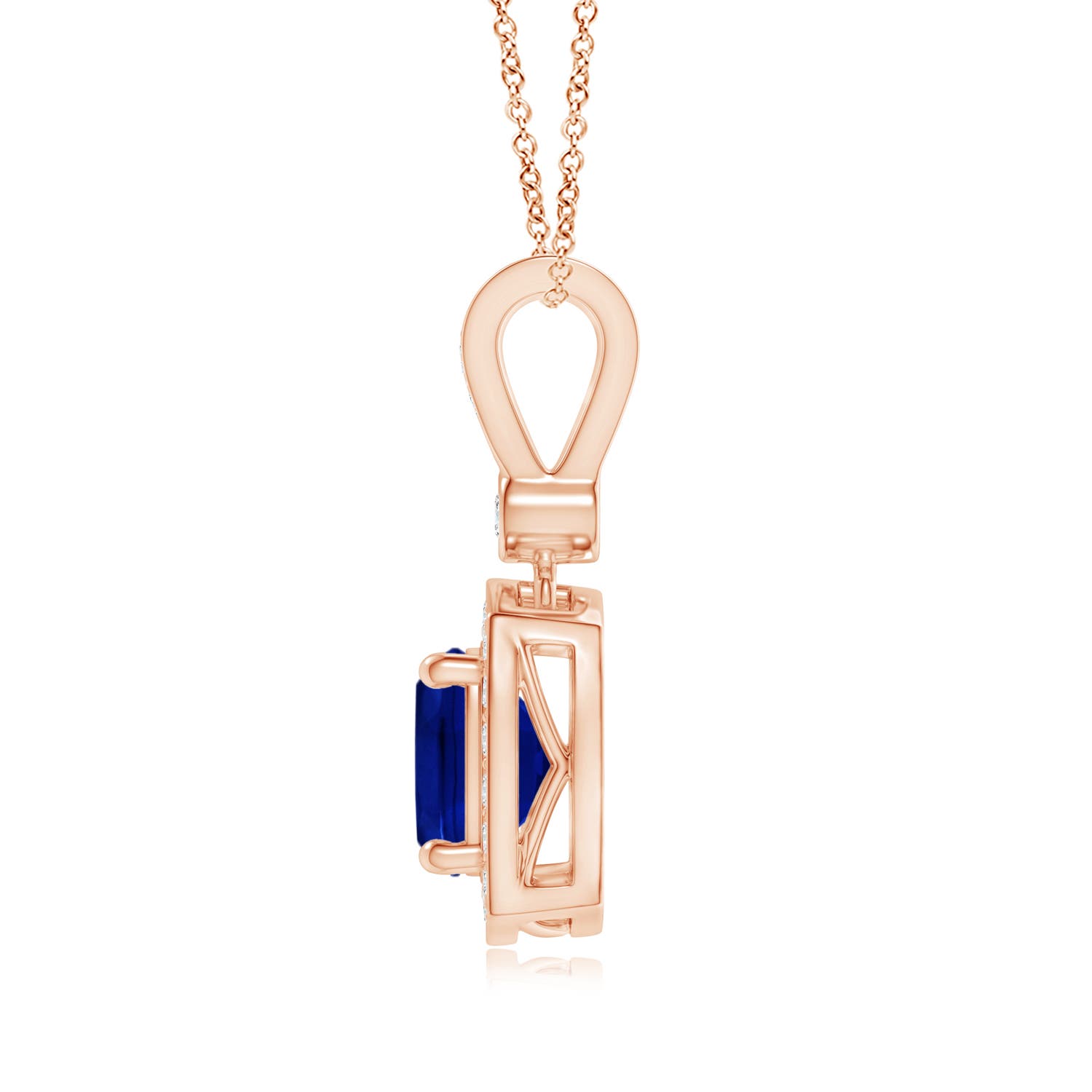 AAAA - Blue Sapphire / 1.16 CT / 14 KT Rose Gold