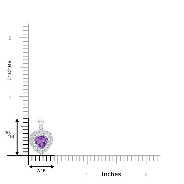 6mm A Floating Amethyst Heart Pendant with Diamond Halo in P950 Platinum product image