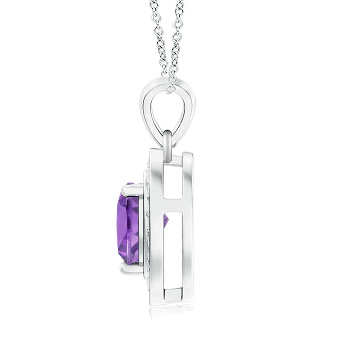 A - Amethyst / 0.83 CT / 14 KT White Gold