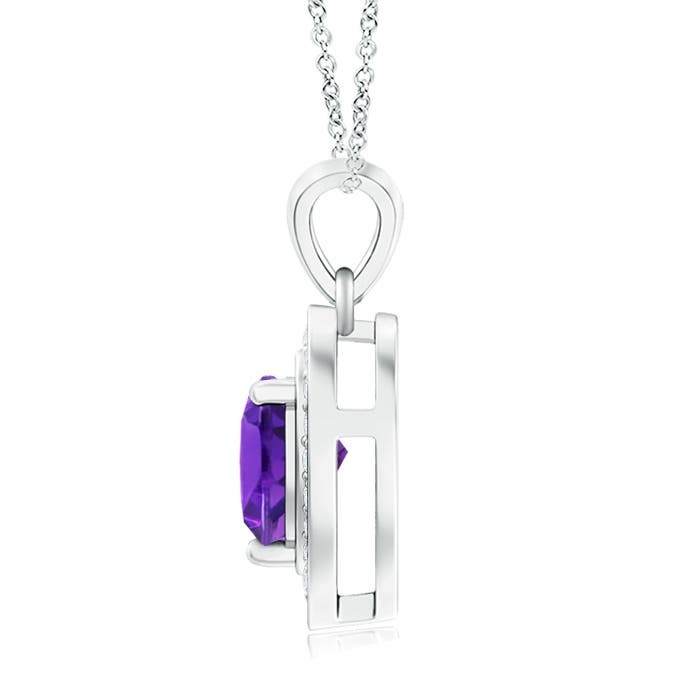 AAAA - Amethyst / 0.83 CT / 14 KT White Gold