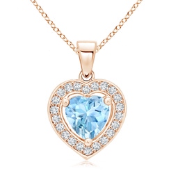 Heart Rose Gold Aquamarine Necklaces & Pendants