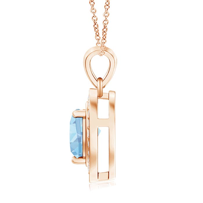 AAAA - Aquamarine / 0.83 CT / 14 KT Rose Gold