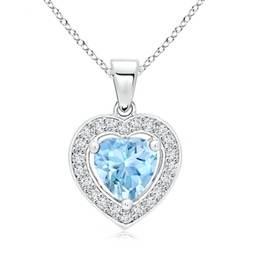 Heart White Gold Aquamarine Necklaces & Pendants