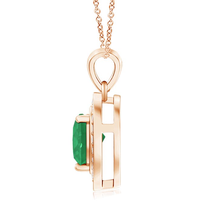 A - Emerald / 0.73 CT / 14 KT Rose Gold