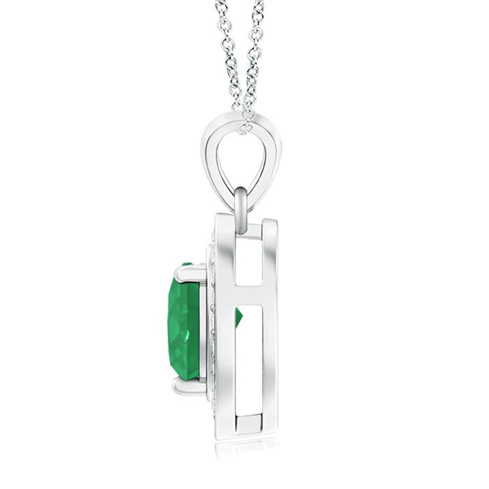 A - Emerald / 0.73 CT / 14 KT White Gold