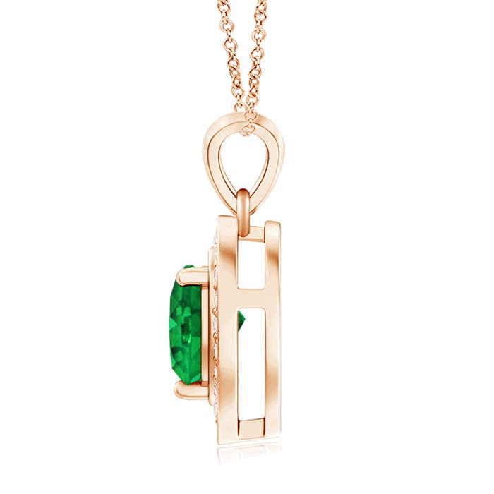 AAAA - Emerald / 0.73 CT / 14 KT Rose Gold