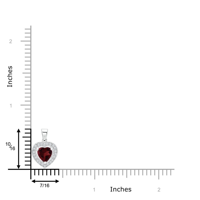 6mm A Floating Garnet Heart Pendant with Diamond Halo in P950 Platinum product image