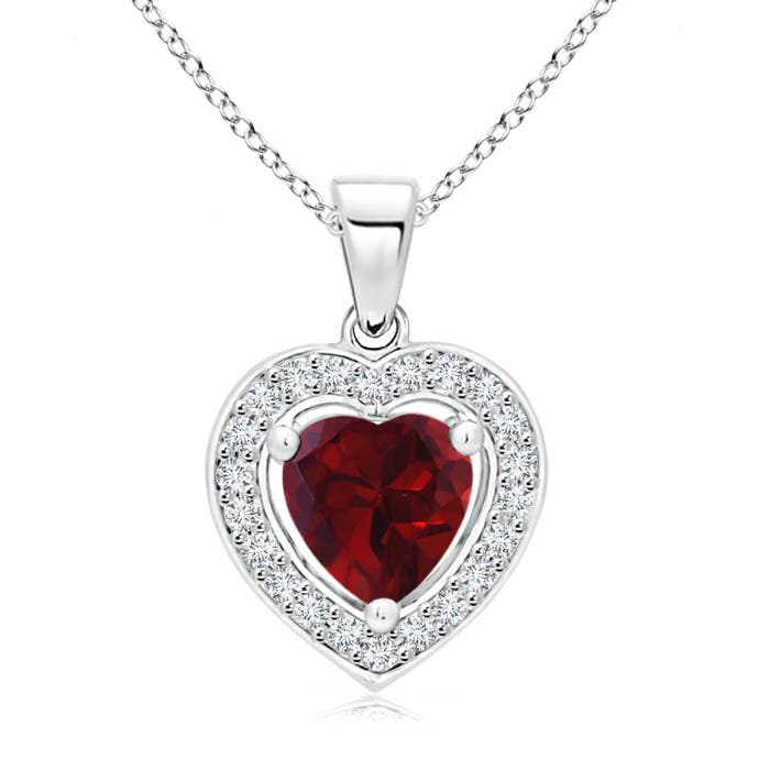 AA - Garnet / 1.03 CT / 14 KT White Gold