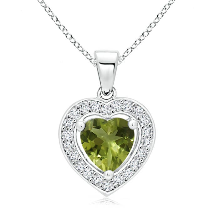 A - Peridot / 0.83 CT / 14 KT White Gold