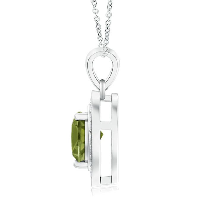 A - Peridot / 0.83 CT / 14 KT White Gold