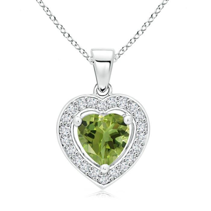 AA - Peridot / 0.83 CT / 14 KT White Gold